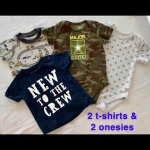 2 Onesies & 2 T-Shirts Baby Size 3mths/3-6mths